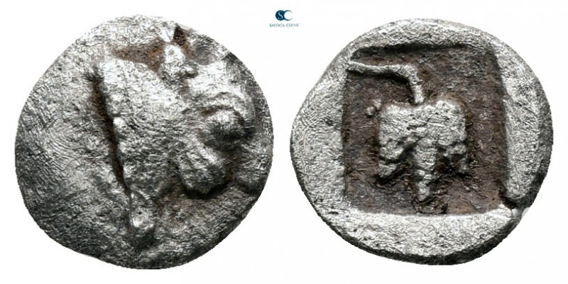 Macedon. Dikaia circa 500-400 BC. 
Hemiobol AR

7 mm, 0,46 g



very fine