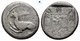 Thrace. Abdera. ΑΝΑΞΙΔΙΚΟΣ (Anaxidikos), magistrate circa 415-395 BC. Drachm AR