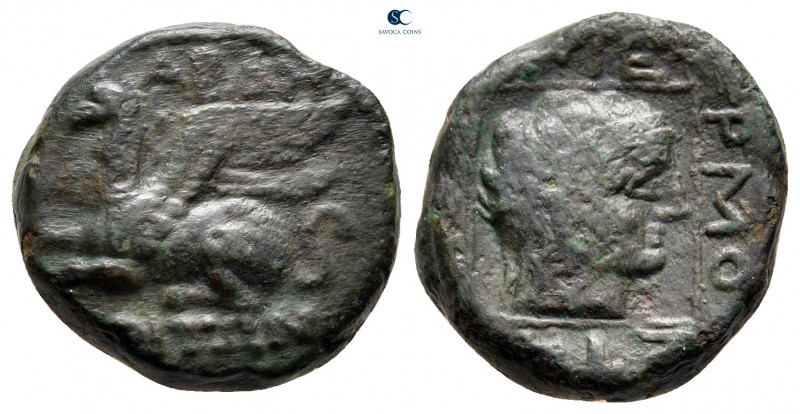 Thrace. Abdera. ΕΡΜΟΣΤΡΑΤΟΣ (Hermostratos), magistrate circa 385-347 BC. 
Bronz...