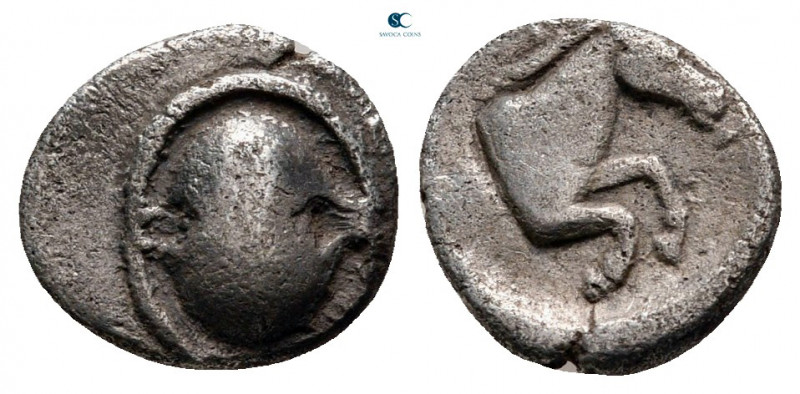 Boeotia. Tanagra circa 380-350 BC. 
Obol AR

8 mm, 0,86 g



very fine