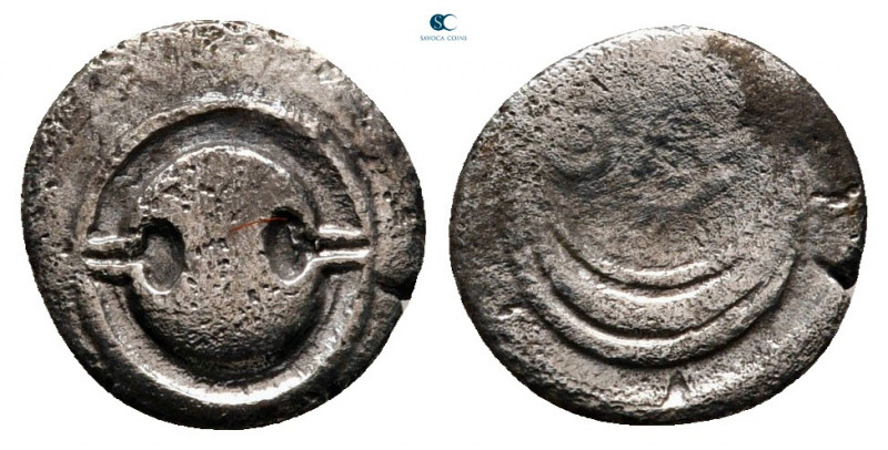 Boeotia. Thespiae circa 400-350 BC. 
Obol AR

8 mm, 0,62 g



very fine