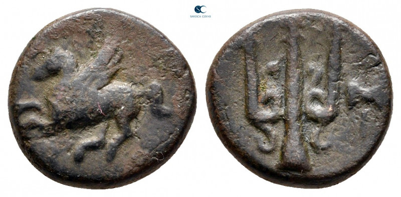 Corinthia. Corinth circa 303-287 BC. 
Bronze Æ

10 mm, 2,08 g



very fin...