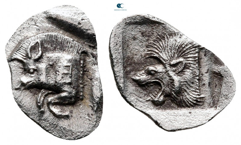 Mysia. Kyzikos circa 525-475 BC. 
Hemiobol AR

14 mm, 0,79 g



very fine