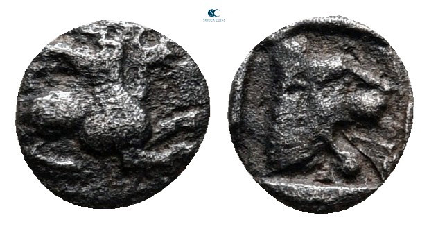 Troas. Assos circa 500-450 BC. 
Hemiobol AR

7 mm, 0,21 g



very fine