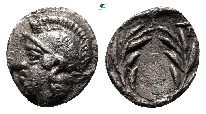Aiolis. Elaia circa 450-400 BC. 
Hemiobol AR

8 mm, 0,41 g



very fine