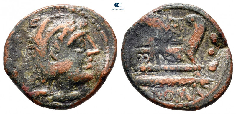Anonymous after 211 BC. Rome
Quadrans Æ

18 mm, 3,18 g



very fine
