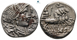 Q. Curtius and M. Sergius Silus 116-115 BC. Rome. Denarius AR