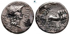 L. Sulla and L. Manlius Torquatus 82 BC. Military mint moving with Sulla. Denarius AR