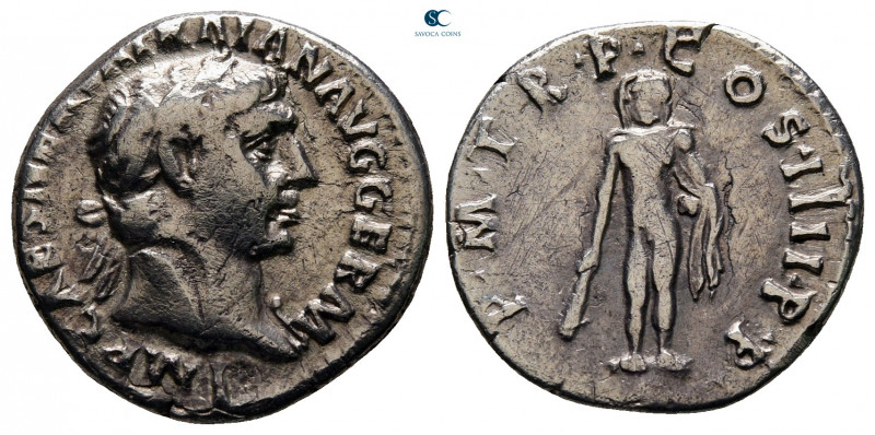 Trajan AD 98-117. Rome
Denarius AR

18 mm, 2,65 g



very fine