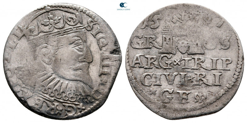 Poland. Riga. Sigismund III Vasa AD 1587-1632.
3 Groschen AR 1597

20 mm, 2,2...