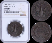 GREECE: 10 Lepta (1830) (type B.2) in copper with (big) phoenix in pearl circle. Variety "314-AF.ae" by Peter Chase. Medal alignment. Inside slab by N...