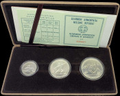 GREECE: Commemorative coin set of 100 Drachmas + 250 Drachmas + 500 Drachmas (1981) in silver (0,900) for the XIII ΠΑΝΕΥΡΩΠΑΙΚΟΙ ΑΓΩΝΕΣ ΣΤΙΒΟΥ ΑΘΗΝΑ 1...