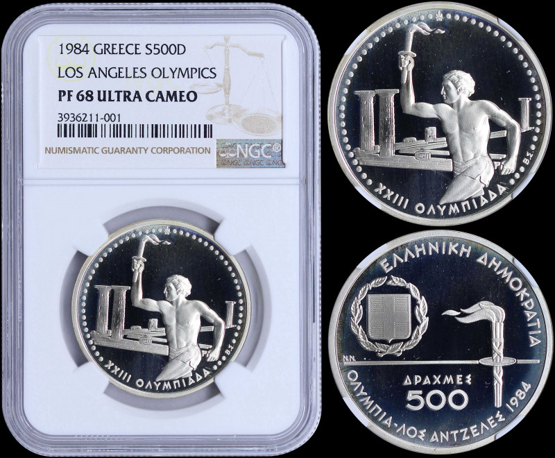 GREECE: 500 Drachmas (1984) in silver (0,900) commemorating the XXIII Los Angele...