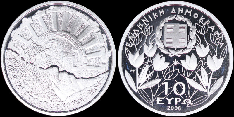 GREECE: 10 Euro (2006) in silver (0,925) commemorating the Mount Olympus nationa...