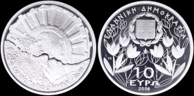 GREECE: 10 Euro (2006) in silver (0,925) commemorating the Mount Olympus national park / Dion. Inside its official case with CoA with no "00636". (Hel...
