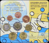 GREECE: Euro coin set (2009) composed of 1 Cent to 2 Euro commemorating the 10th Anniversary of Economic and Monetary Union. Inside official blister i...