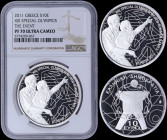 GREECE: 10 Euro (2011) in silver (0,925) commemorating the Special Olympics / Highlight with highlight from an event during the games. Stylized elemen...