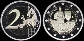 GREECE: 2 Euro (2015) bi-metallic commemorating the 75 years in memoriam of Spyros Louis. Inside its official case with CoA with no "0239". Maximum is...