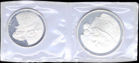 CYPRUS: Set of 500 Mils (1976) + 1 Pound (1976) in silver commemorating the Refugees. Inside official case of issue. (KM 45a + 46a) & (Fitikides 154P ...