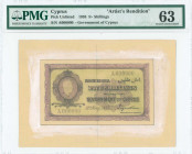 GREECE: Non-adopted artists design for face of 5 Shillings (12.5.1938) in light violet on light green unpt on cardboard paper with portrait of King Ge...