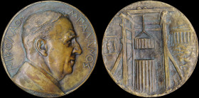 GREECE: Commemorative bronze medal for Nikolaos Balanos (1859-1942) an architect whose support works reshaped the image of the Acropolis. His bust fac...