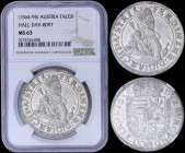 AUSTRIA: 1 Thaler (1564-1595) in silver with crowned and armored bust of Ferdinand facing right. Crowned Coat of Arms on reverse. Word "AUSTRIA" inste...