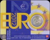 SLOVAKIA: 2 Euro (2012) in bi-metallic, commemorating the 10th anniversary of the introduction of Euro coinage. Inside official coincard. Coincard S/N...