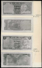 CEYLON: Photo archival proof (28.3.1963) with two different designs for both face and back for the banknote of 1 Rupee from the 1962-1965 series, whic...