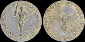 GERMANY / THIRD REICH: Bronze award medal of the NSD student association Freiburg. Obv: Torch relay in the laurel wreath. Rev: Imperial eagle. Diamete...