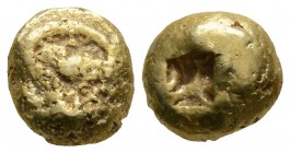 Greek
Ionia, Uncertain. Circa 650-600 BC.
EL Hekte – Sixth Stater (9,5 mm, 2.77 g)
Phokaic standard. Rough typeless surface / Small incuse square p...