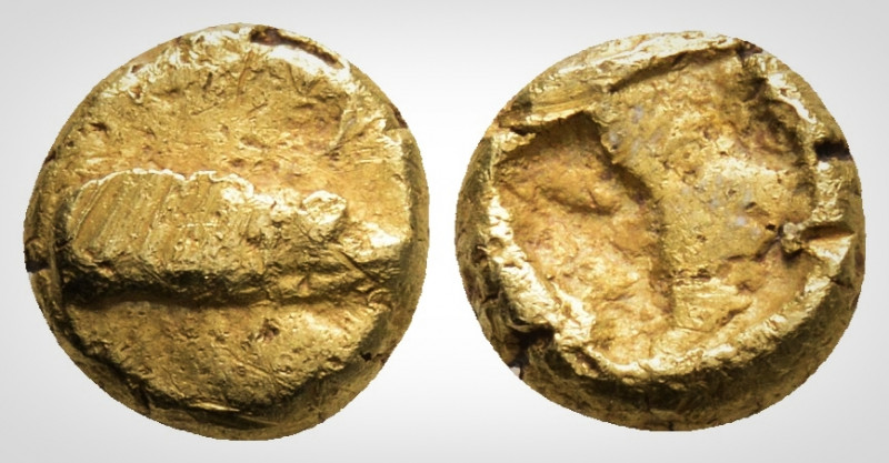 Greek 
Mysia, Kyzikos.Circa 600-550 BC. 
EL Hemihekte - 1/12 Stater. (8,3 mm, 1,...