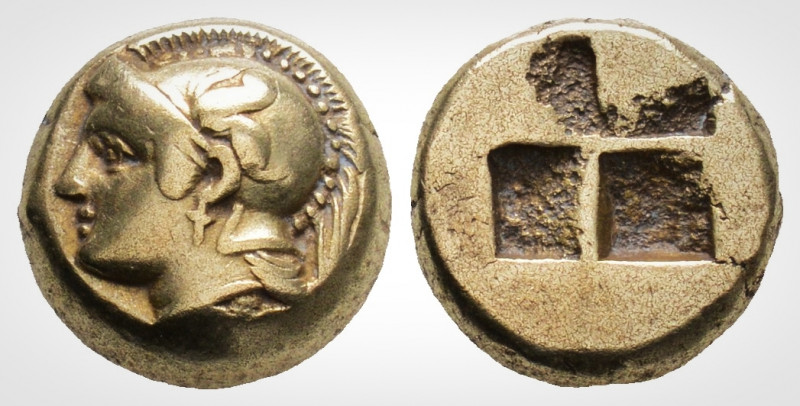 Greek
IONIA. Phokaia. (Circa 478-387 BC)
EL Hekte. (10 mm, 2.53 g)
Helmeted h...