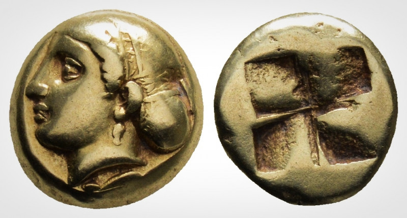 Greek
İonia, Phokaia. Circa (478-387 BC)
EL Hekte 10mm, 2.53 g)
Head of female l...