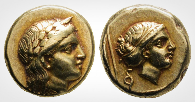 Greek
Lesbos. Mytilene. (Circa 377-326 BC). 
EL Hekte (10.07 mm, 2.51 g,)
Laurea...