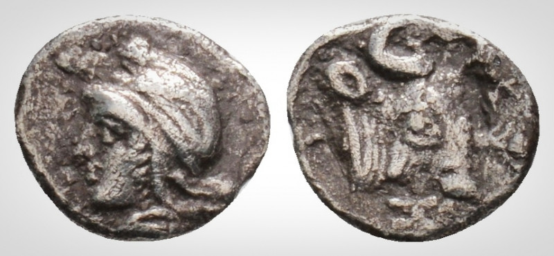 Greek
Mysia, Kyzikos (Circa 550-480 BC). AR Hemiobol (8 mm, 0,32g.).
Obv: Head o...