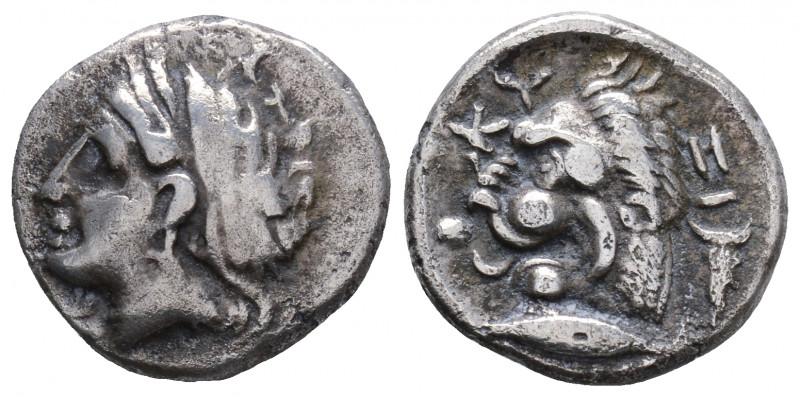 Greek
Mysia. Kyzikos. (Circa 390-341 BC). 
AR Drachm. (15.1 mm, 3.7 g.)
Head of ...