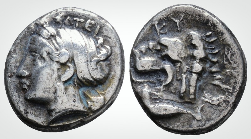 Greek
Mysia. Kyzikos. (Circa 390-341 BC)
AR Drachm. (15.5 mm, 3.15 g.)
ΣΩTEIP...