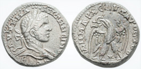 Roman Provincial
SYRIA. Seleucis and Pieria Elagabalus Antioch mint (218-222 AD). 
Tetradrachm, (25.3 mm 13.6 g).
Obv. AVT K M A ANTWNEINOC CEB, laure...