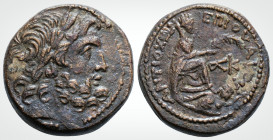 Roman Provincial
Seleucıs and pieria, Antioch. Time of Augustus (27 BC-AD 14) 
AE Bronze (20.1 mm 7.95 g).
Obv: Laureate head of Zeus right.
Rev: ΑΝΤΙ...