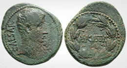 Roman Provincial
Seleucis and Pieria. Antioch. Augustus (27 BC-14 AD). 
AE bronze (26.2 mm 9.4 g). 
Obv: CAESAR. Bare head right. 
Rev: AVGVSTVS. Lege...