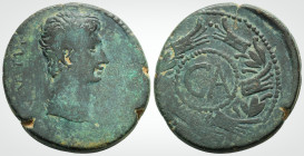 Roman Provincial
Asia Minor, Uncertain. Augustus, (27 BC-14 AD) 
Dupondius (28.9 mm, 13.1 g), circa 25 BC.
Obv: [AVGVSTVS], Bare head of Augustus to r...