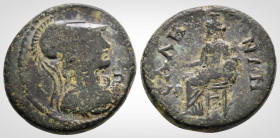 Roman Provincial
LYDIA. Sala. Pseudo-autonomous issue. 
Assarion (Orichalcum, 19.8 mm 5.4 g), time of Trajan, (98-117 AD)
Obv: Bust of Athena to right...