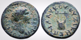 Roman Provincial 
MYSIA. Kyzikos. Trajan (98-117 AD). 
AE Bronze (21.2 mm 6.29 g). Oul. Glaukos, strategos.
Obv: ΑV ΝΕΡ ΤΡΑΙΑΝΟС ΚΑΙС СΕΒ Γ Δ.
Laureat...