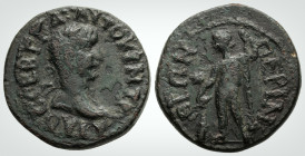 Roman Provincial
THRACE. Perinthus. Trajan (98-117 AD). 
AE bronze (20.3 mm 4.5 g). 
Obv: ΑΥΤΟΚΡ N ΤΡΑΙΑΟС CEB ΓP Δ.
Laureate head right.
Rev: ΠΕΡΙΝΘΙ...