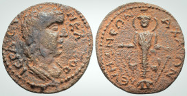 Roman Provincial
Phrygia,Eumeneia, semi-autonomous. ( 193-230 AD)
AE Bronze, (24 mm, 5.5 g,)
Obv: IERA CYNKLHTOC, bare-headed, draped bust of the Sena...