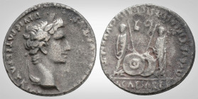 Roman Imperial
AUGUSTUS (27 BC-14 AD). Lugdunum.
Denarius Silver ( 18.1 mm 2.91 g ).
Obv: CAESAR AVGVSTVS DIVI F PATER PATRIAE, Laureate head right.
R...