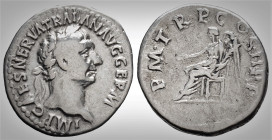Roman Imperial
TRAJAN (98-117 AD). Rome
Denarius Silver (19.8 mm 3.5 g) 
Obv: IMP CAES NERVA TRAIAN AVG GERM, Laureate head right. 
Rev: PM TRP COS II...