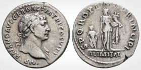 Roman Imperial
TRAJAN (98-117 AD). Rome
Denarius Silver (19.1 mm 3.27 g) 
Obv: IMP TRAIANO AVG GER DAC P M TR P COS VI P P, Laureate bust right. 
Rev:...