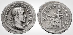Roman Imperial
MAXIMINUS I (235-236 AD). Rome
Denarius Silver ( 21,4 mm 2.1 g ). 
Obv: IMP MAXIMINVS PIVS AVG, laureate, draped and cuirassed bust rig...