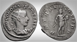 Roman Imperial
GORDIAN III (238-244 AD). Rome
Antoninianus Silver (23.9 mm 3.2 g)
Obv: IMP GORDIANVS PIVS FEL AVG, Radiate, draped and cuirassed bust ...
